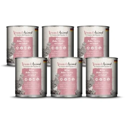 Afbeelding van Venandi Premium Kattenvoer, natvoer, kitten, kip met zalmolie, graanvrij extra vlees, 6 x 800 g (6 stuks)