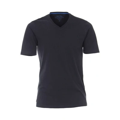 Afbeelding van Redmond Regular Fit T Shirt V hals nachtblauw, Effen
