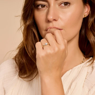 Afbeelding van Blush Ring 1129BZI Geel en Wit Goud (14Krt.) met Zirconia