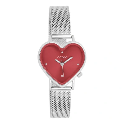 Afbeelding van OOZOO Timepieces zilverkleurige horloge met metalen mesh armband C11444