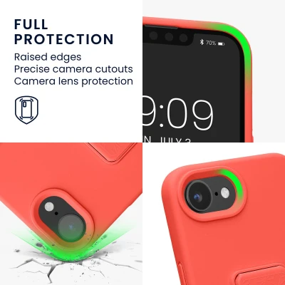 Afbeelding van kwmobile back cover voor smartphone geschikt Apple iPhone 16e 1x beschermhoesje van kunststof In koraal