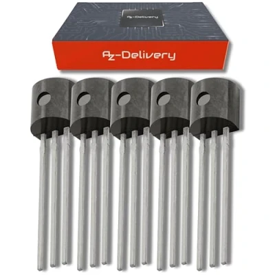 Afbeelding van AZDelivery 5 x DS18B20 Digitale Temperatuursensor TO92 55C +125C compatibel met Arduino en Raspberry Pi inclusief E Book!