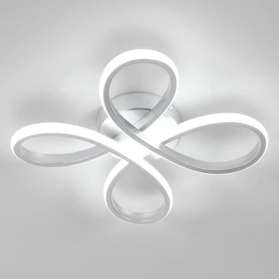 Afbeelding van Comely LED Plafondlamp, 30W 3500LM Stijlvolle Moderne Zilveren Plafondlamp voor Woonkamer, Slaapkamer, Keuken, Hal, Koel Wit 6500K