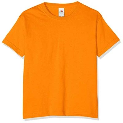 Afbeelding van Fruit of the Loom Jongen Valueweight T shirt voor kinderen, Oranje, 14 15 jaar