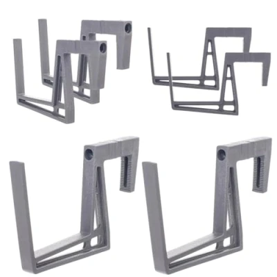 Afbeelding van KADAX Balkonbakhouder van plastic, bloembakhouder zonder boren, verstelbare haken en houder voor bloembak, balkonbak, balkon (antraciet, set 2)