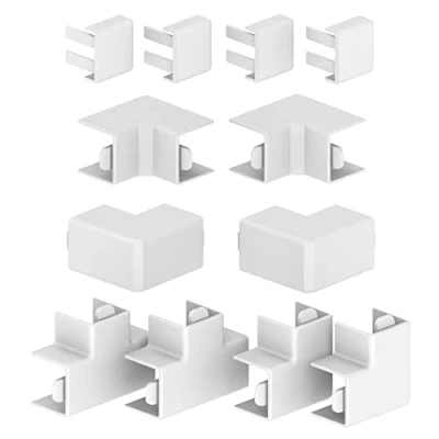 Afbeelding van Habengut accessoireset (4x ES, 2x IE, AE, FW, T stuk) voor de montage van kabelgoot 15x15 mm, kleur: wit