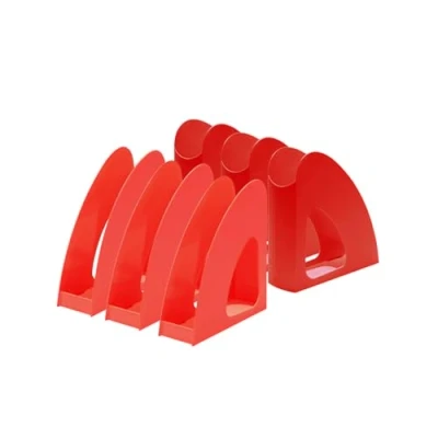 Afbeelding van HAN Re LOOP 16218 917, tijdschriftenhouder, 1 stuk, say yes to 100% gerecycled, krantenstandaard, modern, jong design voor DIN A4/C4 documenten, 76 x 239 256 mm, rood
