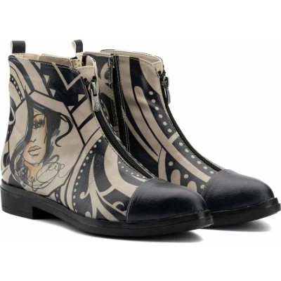 Afbeelding van GOBY Girl with a Pearl Enkel Laars laarzen Damesboots Dames Ankle boot Handmade Maat 36