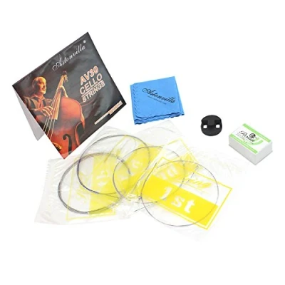 Afbeelding van 4 in 1 Cello kits, Saiten Practice Mute Reinigungstuch Kolophonium Instrument Zubeh?r