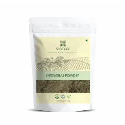 Afbeelding van SAMYAM Bhringraj Kruidenhaarverzorgingspoeder, verpakking van 1 kg, plantaardig haarwater, haargroei, krachtig haar