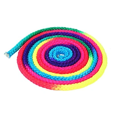 Afbeelding van Springtouw Oefening &amp; Fitness Aerobic Gymnastiek Ritmische Kunst Touw Sport Training Regenboog Kleur