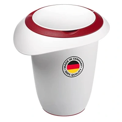 Afbeelding van Westmark Beslagkom met tweedelige deksel, 1 l, schenktuit, kunststof, wit/rood, 3151227R