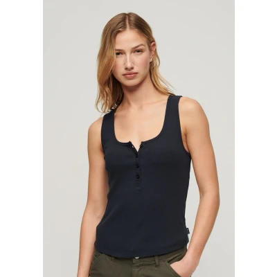 Afbeelding van Superdry Athletic Essentials Button DOWN Top, Dames, Maat: 32, Eclipse navy