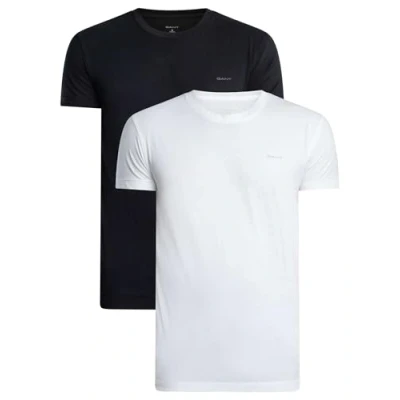 Afbeelding van GANT C NECK 2 PACK Hemd, Heren, Maat: Small, Black/white