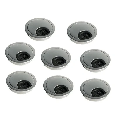 Afbeelding van Emuca kabeldoorvoer van zamak voor inbouw in tafel, diameter 60 mm, chroom mat, 8 stuks