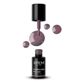Afbeelding van XFEM Paars UV/LED Hybrid Gellak 6ml. #0123 Glitter, Glanzend Gel nagellak