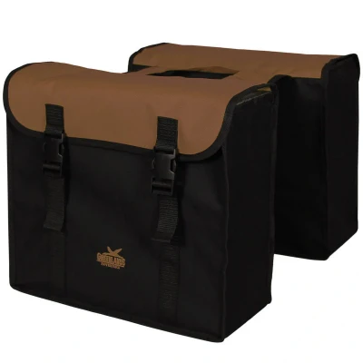 Afbeelding van Greenlands Dubbele tas,l zwart bruin. afmeting 37x33x14 (2x) cm 34L.