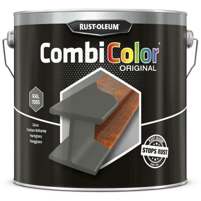 Afbeelding van rust oleum combicolor hoogglans ral 7005 marinegrijs 2.5 ltr