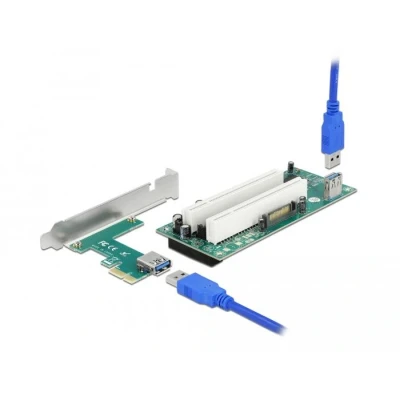 Afbeelding van Delock Riser Karte PCI Express x1 zu 2 x 32 Bit Slot mit 60 cm Kab