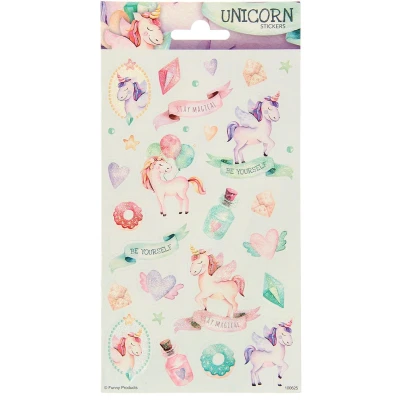 Afbeelding van Glitter stickers Eenhoorn per vel