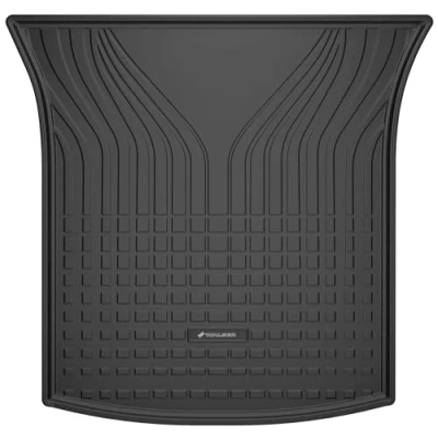 Afbeelding van WALSER Premium kofferbakmat, compatibel met Tesla Model Y (5YJY) 03/2019 Vandaag, bovenste laadvloer, 100% precies passende kofferbakbeschermingsmat, made in EU, robuuste antislipmat voor de auto
