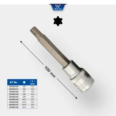 Afbeelding van BRILLIANT TOOLS BT022738 1/2&quot; RIBE bitdop, 100 mm lang, M14 [Powered by KS TOOLS]