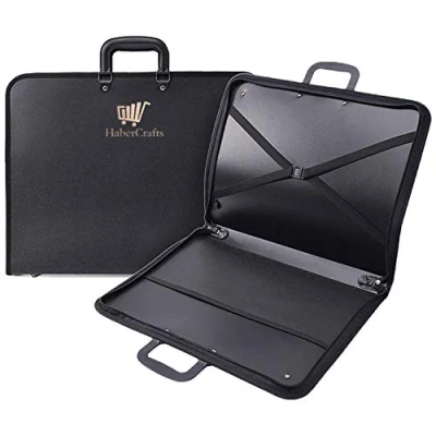 Afbeelding van A2 Portfolio Case Art Folder Artist Presentatie Carry Draagband Waterbestendig Vinyl Opbergzak Bescherming Zip Schets Tas 45,5 cm x 62,5 3,8 diep (A2 Portfolio)