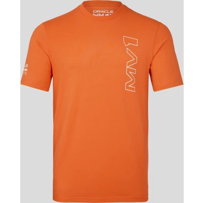 Afbeelding van Red Bull Racing MAX Verstappen LOGO Tshirt print, Heren, Maat: Small, Orange