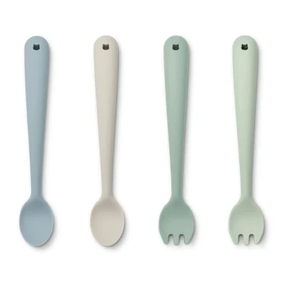Afbeelding van Liewood Shea feeding set 4 pack Dusty mint multi mix