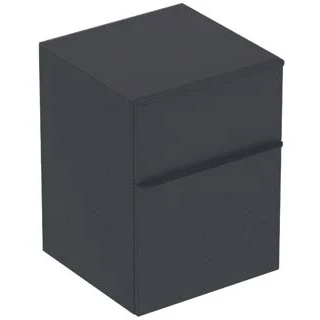 Afbeelding van Geberit smyle zijkast vierkant wand 2x lade spaanplaat 600 x 450 470mm hxbxd mat lava 500 357 jk 1