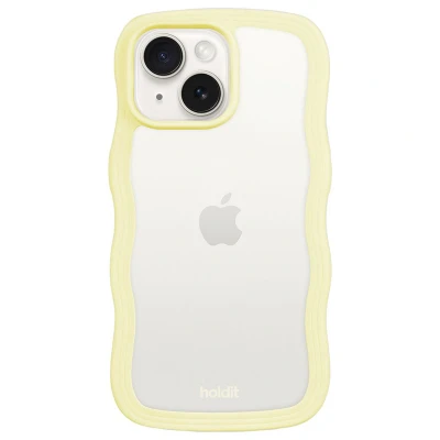 Afbeelding van Holdit Hoesje Geschikt voor iPhone 14 / 15 13 Wavy Case Geel
