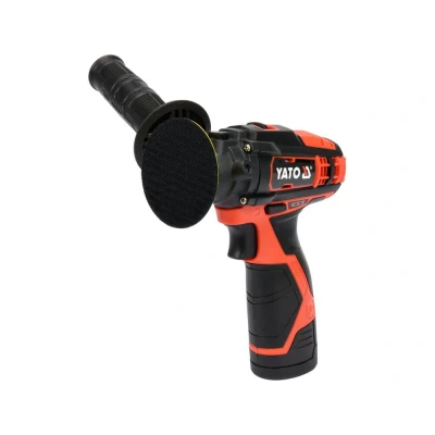 Afbeelding van YATO Professionele 12 V mini accu polijstmachine met extra handgreep, ø80mm polijstschijf, 2.0 Ah en oplader, 8300 omw/min, 2 versnellingen, incl. 3 polijstopzetstukken,