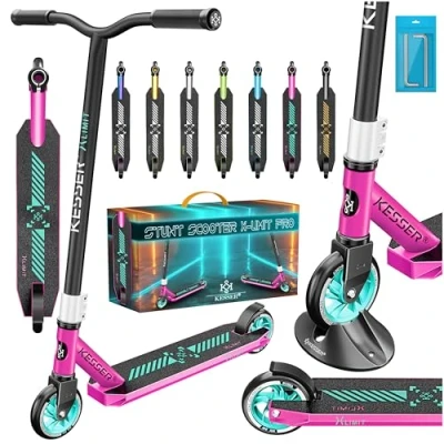 Afbeelding van KESSER® Stuntstep X Limit Pro 360 Step voor Volwassenen en Kinderen Stunt Scooter met 110mm PU Wielen ABEC 9 Funstep Kinderstep Jongens Meisjes, Regenboog