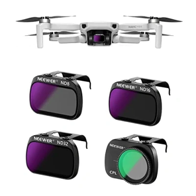 Afbeelding van NEEWER 4 pack ND filterset, multi gecoat HD optisch glas, ND8+ND16+ND32+CPL filter, compatibel met DJI Mavic Mini 2 SE 2SE