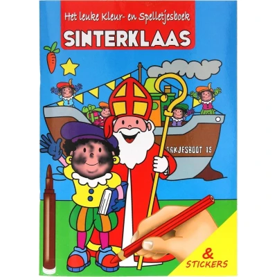 Afbeelding van Basic Sinterklaas Kleur En Spelletjesboek Met Stickers A4
