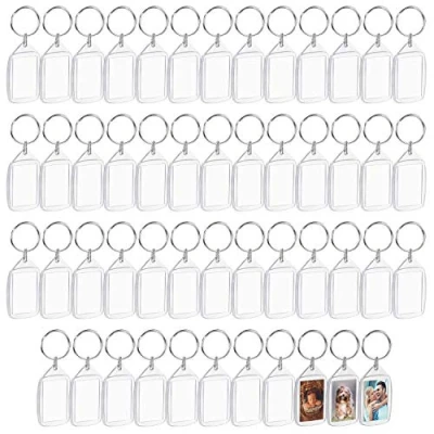 Afbeelding van Kurtzy Lege Foto Lijst Sleutel Hangers (x50) Elke Rins 3,2 x 5,4 cm Doorzichtig Helder Acryl Voor Dubbelzijdige Foto’s Kleine Fotolijstjes Familie, Vrienden &amp; Hobby