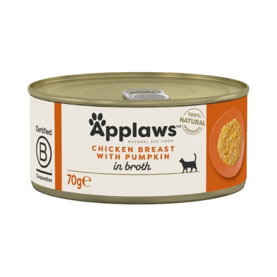 Afbeelding van Applaws natvoeding Kippenborst en pompoen 70 gr. per 24 stuks