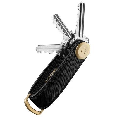 Afbeelding van Orbitkey Sleutelhanger Leer Liquorice Black