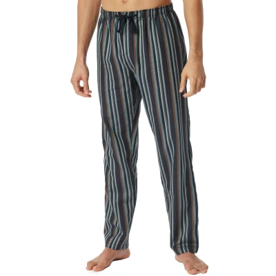 Afbeelding van Schiesser Heren lange slaapbroek geweven broek organisch katoenmix + Relax pyjamabroek, Multicolor 3_180292, 48