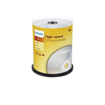 Afbeelding van CD R 80 Min/700 MB PHILIPS 52x Cakebox Speed 100 Stuks