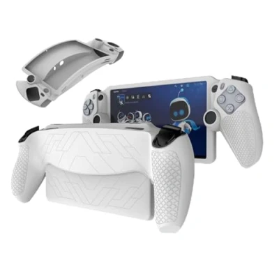 Afbeelding van GIOPUEY Hoesje compatibel met PlayStation Portal Remote Player, Siliconen materiaal Wit