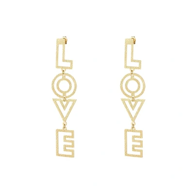 Afbeelding van Stainless Steel Oorbellen Yehwang Love One Size Goud