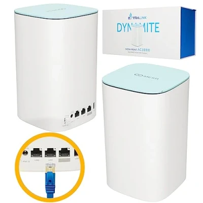 Afbeelding van Extralink Dynamite C31 Mesh Point Ac3000 Mu Mimo Home Wifi Systeem, Router, Blauw, Wit