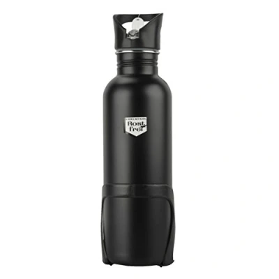 Afbeelding van Fischer drinkfles van zeer robuust roestvrij staal incl. houder, zwart, 750 ml