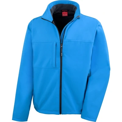 Afbeelding van Heren Classic Softshell Outdoorjas Result maat L Azuurblauw