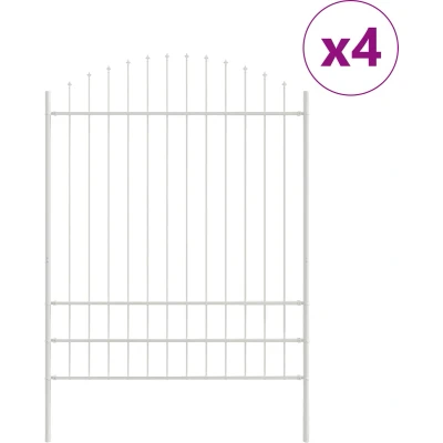 Afbeelding van vidaXL Tuinhek met Hoepel Top Wit 6,8x2 m Staal