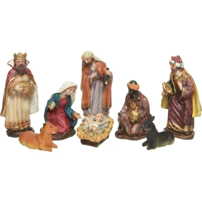 Afbeelding van Chique kerststal figuren 8 delig 12cm hoog