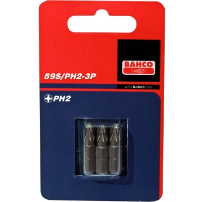 Afbeelding van Bahco x3 bits ph2 25mm 1/4&quot;inch dr standard 59S/PH2 3P