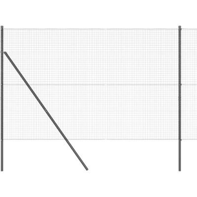 Afbeelding van vidaXL Hekpaal Set van 2 Grijs Metaal 10 x 1,5 m Duurzaam