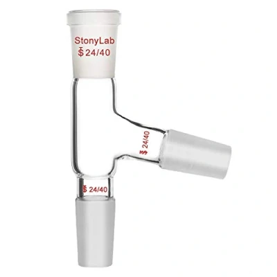Afbeelding van stonylab 3 Weg Glasadapter, Distilleeradapter met 24/40 Verbindingen voor Distillatieapparatuur
